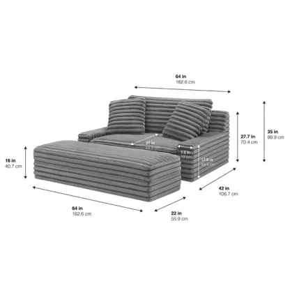 Thomthtasville Wills Fabric Oversize Chair and Storage Ottoman