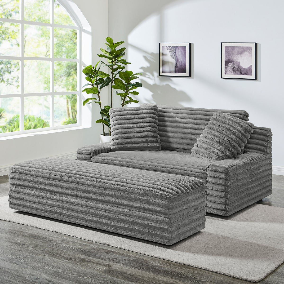 Thomthtasville Wills Fabric Oversize Chair and Storage Ottoman
