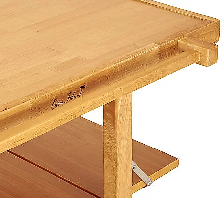 Folding Island Kitchen Cart with Extendable Shelves