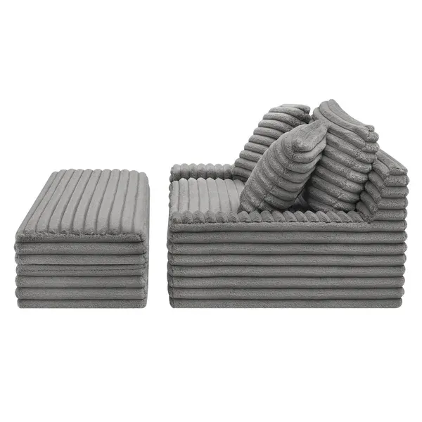 Thomthtasville Wills Fabric Oversize Chair and Storage Ottoman