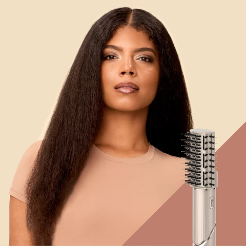 Employs powerful airflow, straightening &amp; smoothing your hair with a combination of boar and nylon bristles all at once.