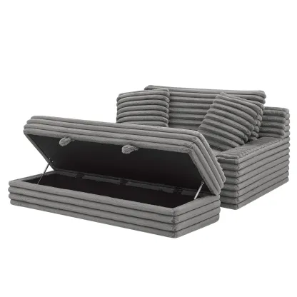 Thomthtasville Wills Fabric Oversize Chair and Storage Ottoman