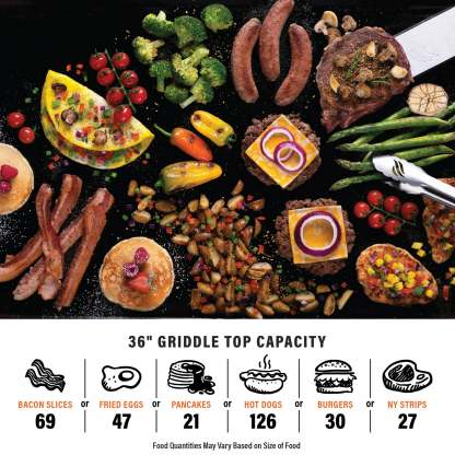 Blackthtstone ProSeries 4-Burner 36" Propane Griddle with Stainless Steel Cabinet and Hood