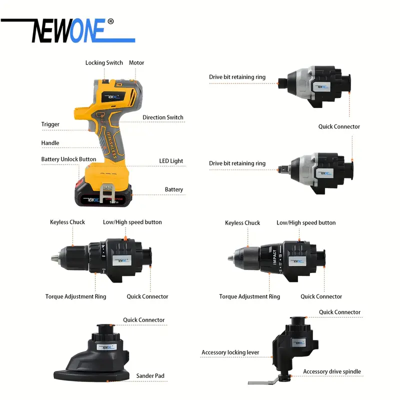 12in 1 brushless power tool combo kit 18  lithium ion cordless tool combo kit impact driver impact wrench impact drill   saw circular saw   chainsaw oscillating tool grass   hedge trimmer with 2pcs battery portable case Product details 6