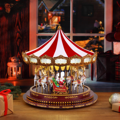 Mthtr. Christmas 17" LED Regal Deluxe Musical Carousel