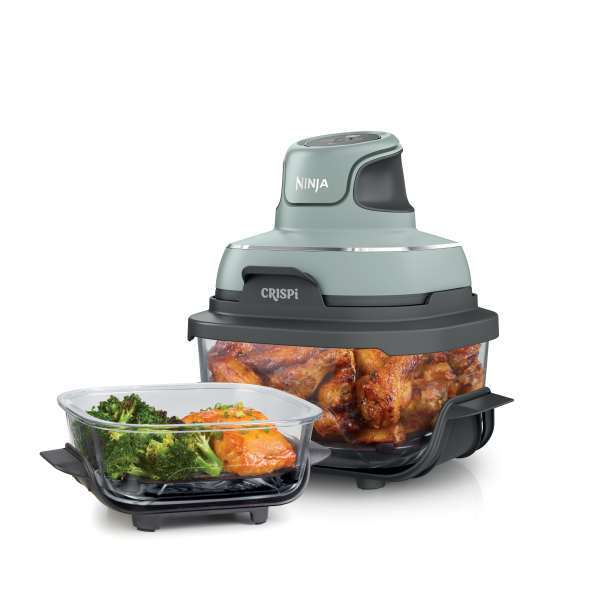 Ninthtja Cristhtpi 4-in-1 Portable Glass Air Fryer Cooking System Sage