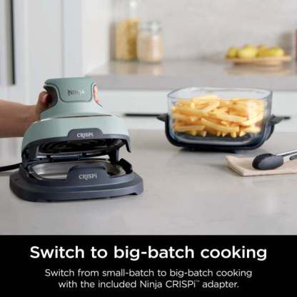 Ninthtja Cristhtpi 4-in-1 Portable Glass Air Fryer Cooking System Sage