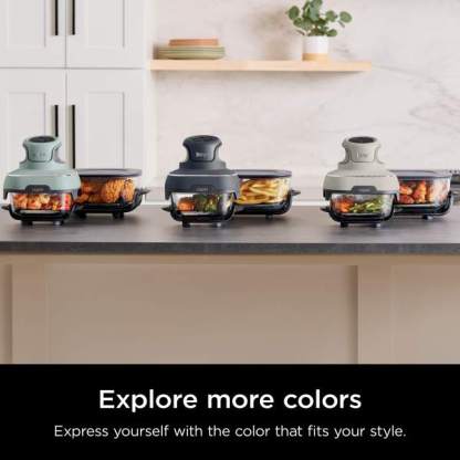 Ninthtja Cristhtpi 4-in-1 Portable Glass Air Fryer Cooking System Sage