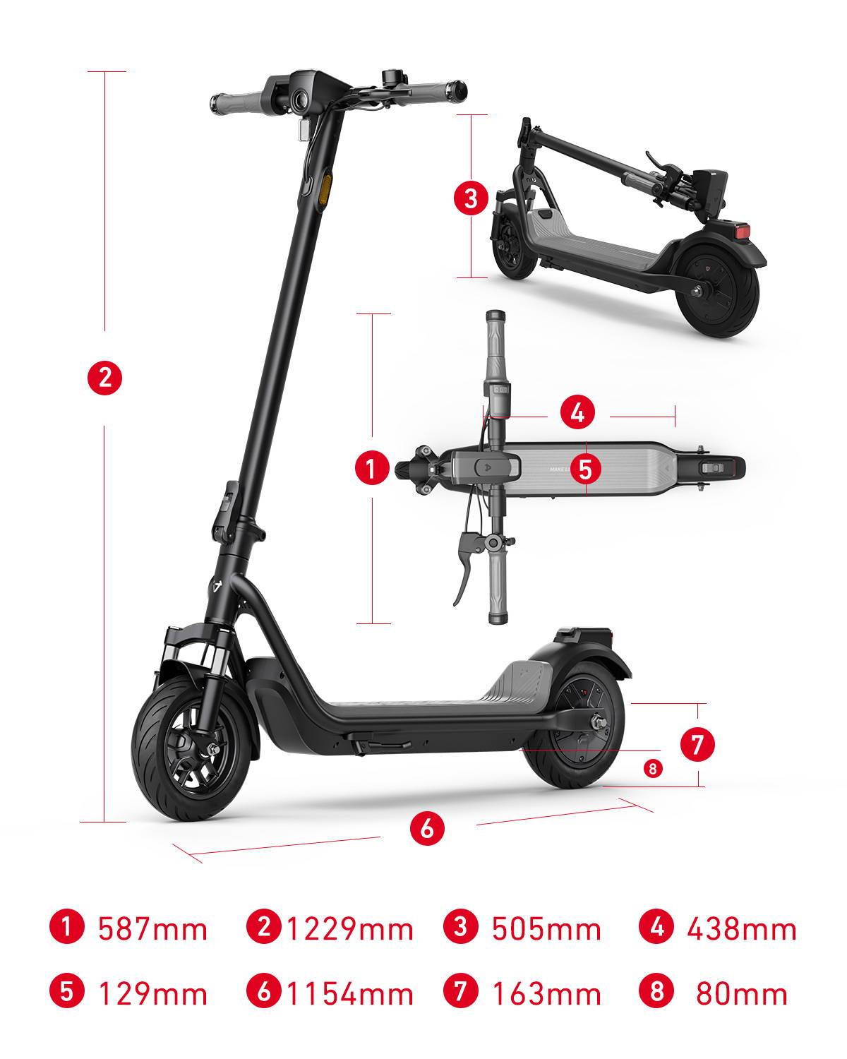 NIU KQi 100F Patinete Eléctrico con Manillar Plegable y Suspensión | Autonomía 29km