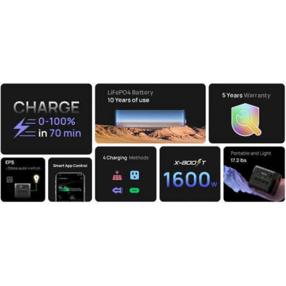Estación de energía portátil EcothtFlow RIVER 2 [PRO] de 768 Wh/800 W