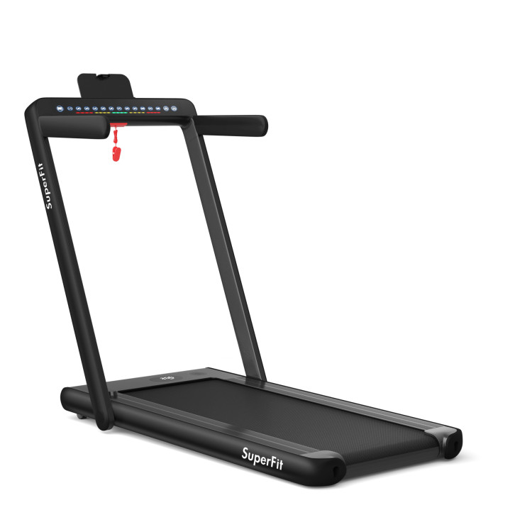 2.25 HP 2-in-1 Folding Walking Pad Treadmill with Dual Display and App Control