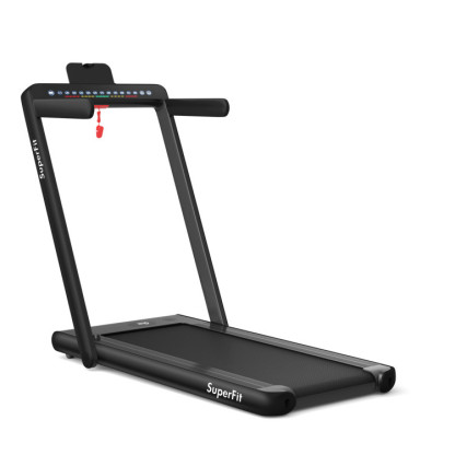 2.25 HP 2-in-1 Folding Walking Pad Treadmill with Dual Display and App Control
