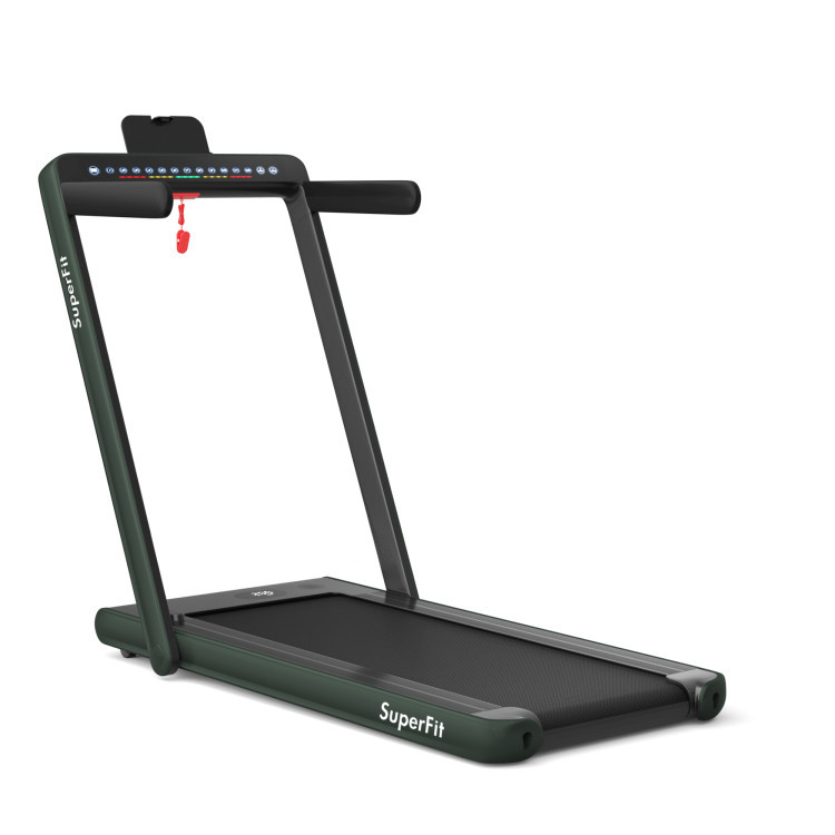 2.25 HP 2-in-1 Folding Walking Pad Treadmill with Dual Display and App Control