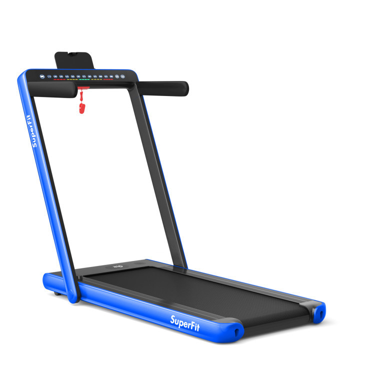 2.25 HP 2-in-1 Folding Walking Pad Treadmill with Dual Display and App Control