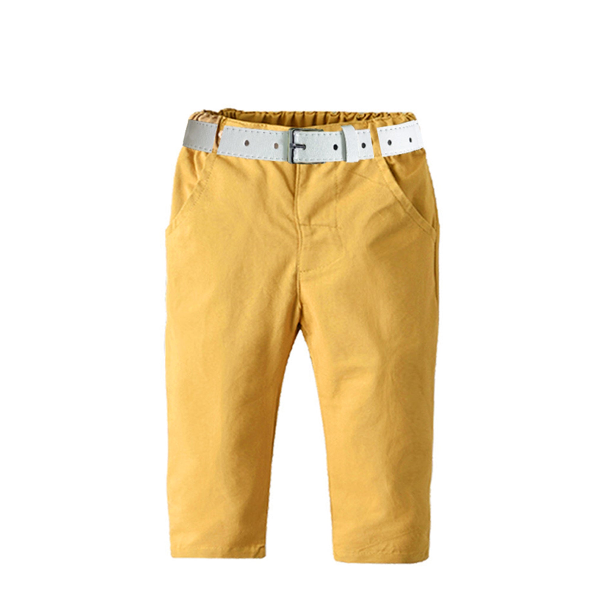 Boy Outfit Set for 1-7T,Bright Yellow Long Sleeve Shirt,Suits