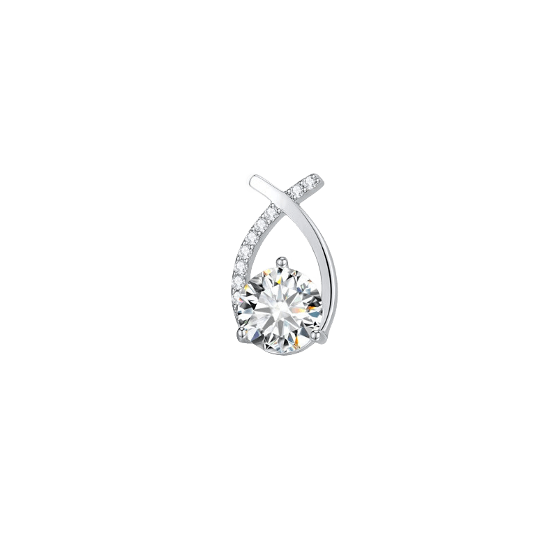 1 CT Moissanite Earrings D Color VVS1 Clarity Round Cut Lab Created Diamond Earrings Sterling Silver 18K White Gold Plated Earrings Minimalist Mermaid Tail Earrings
