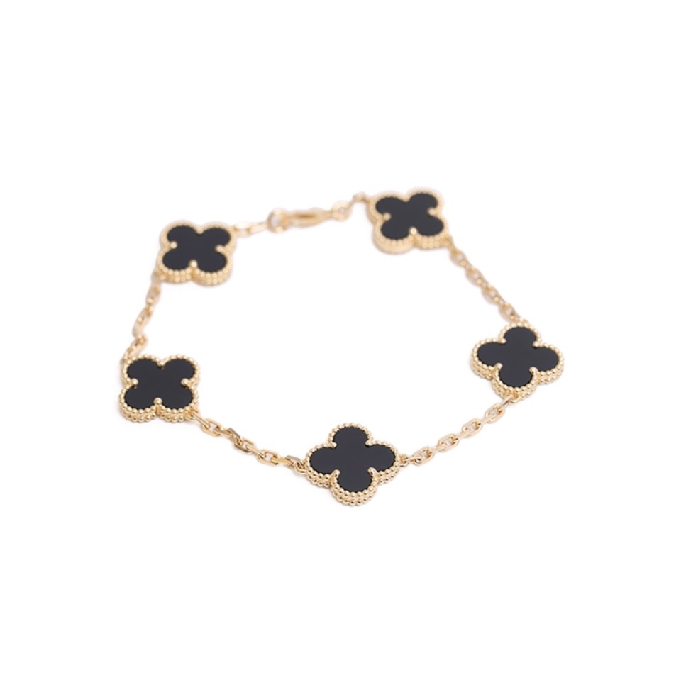 VCA Four-leaf lucky grass bracelet BLACK Five Flowers