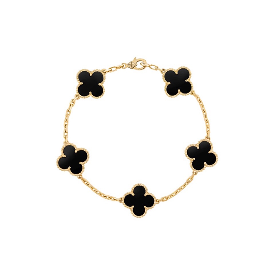 VCA Four-leaf lucky grass bracelet BLACK Five Flowers
