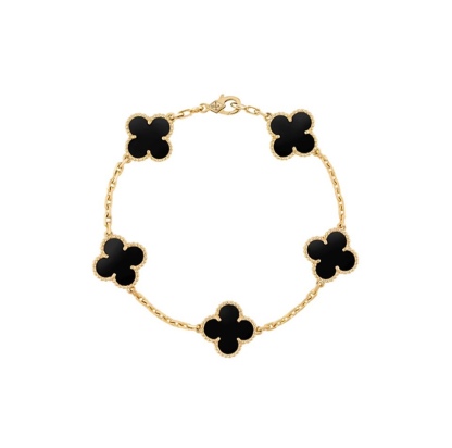 VCA Four-leaf lucky grass bracelet BLACK Five Flowers