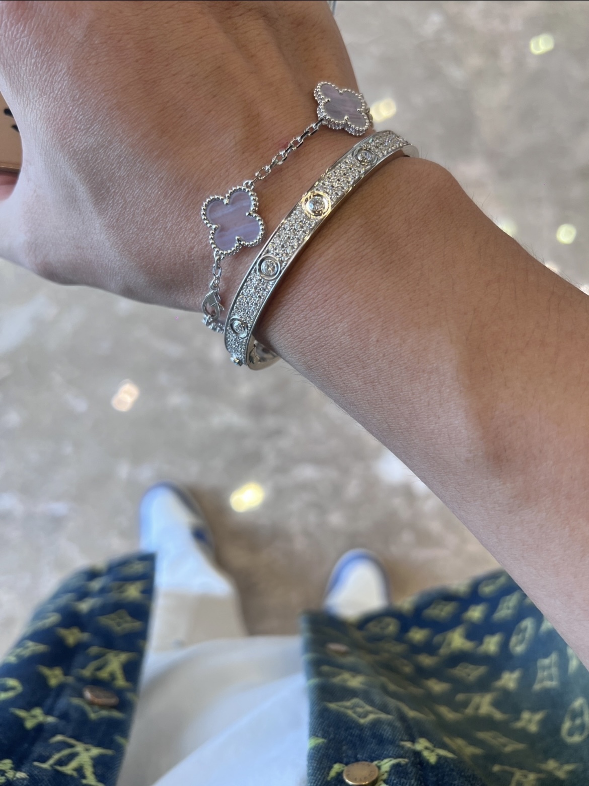 VCA Four-leaf lucky grass bracelet purple Five Flowers