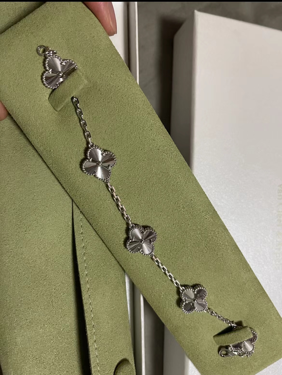 VCA Silver Laser Clover Bracelet Silver Five Flower