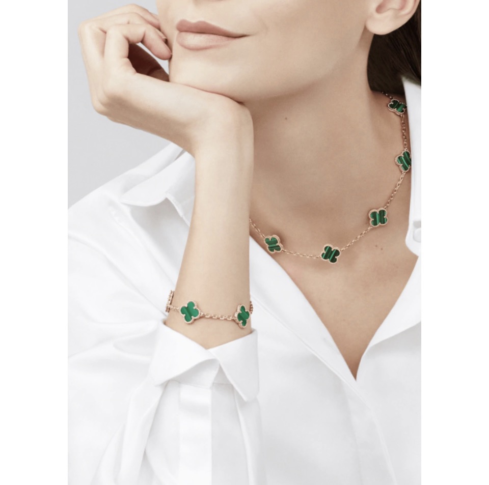 VCA Turquoise Clover Bracelet Green Five Flower