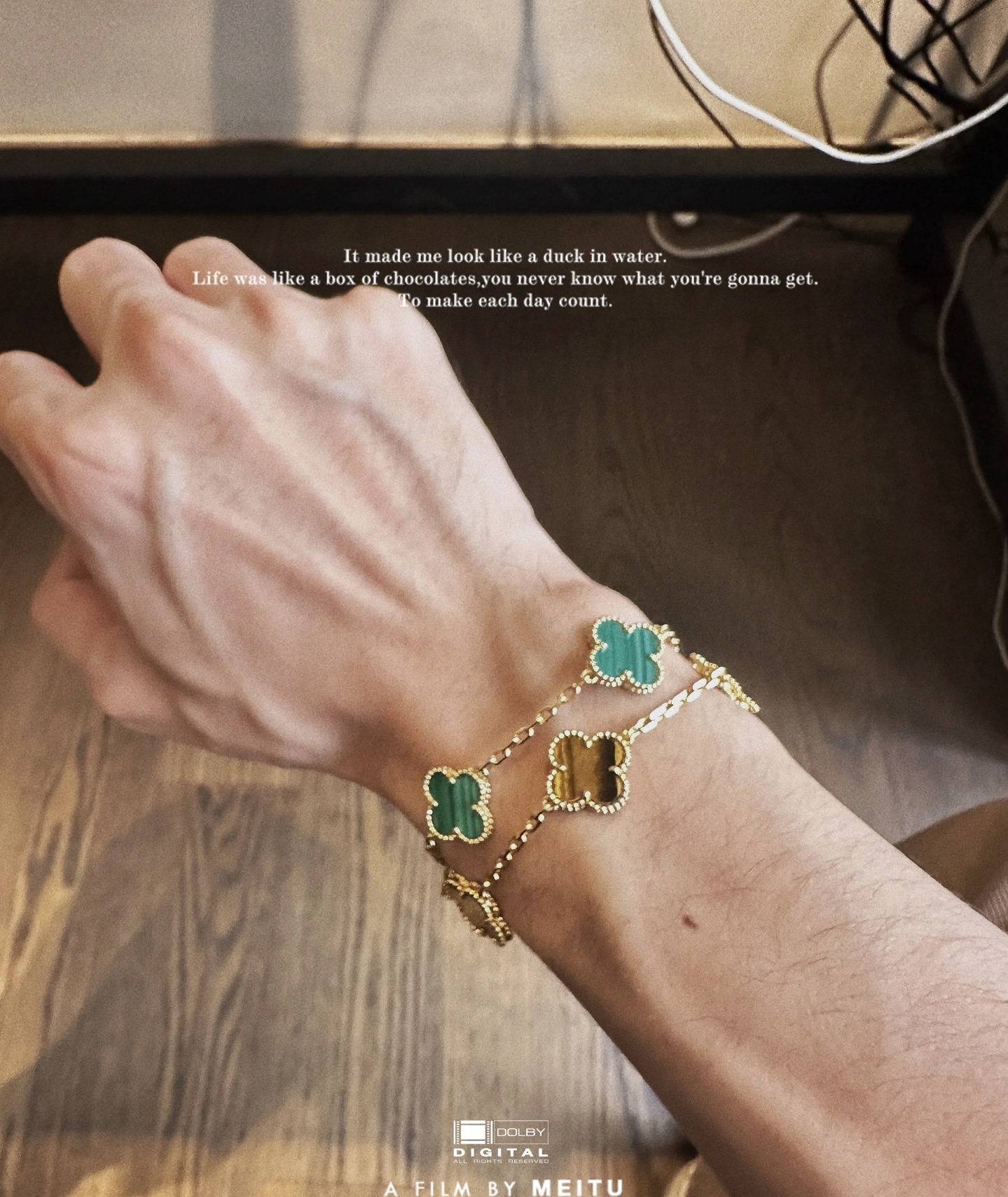 VCA Turquoise Clover Bracelet Green Five Flower