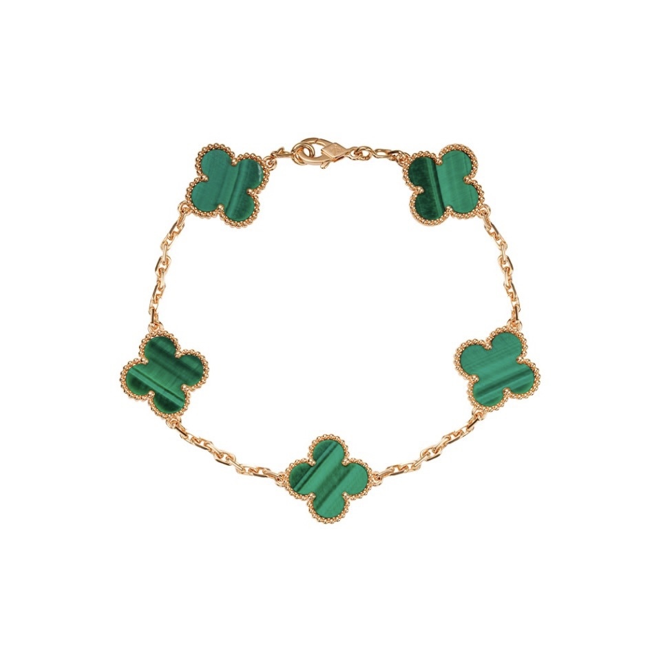 VCA Turquoise Clover Bracelet Green Five Flower