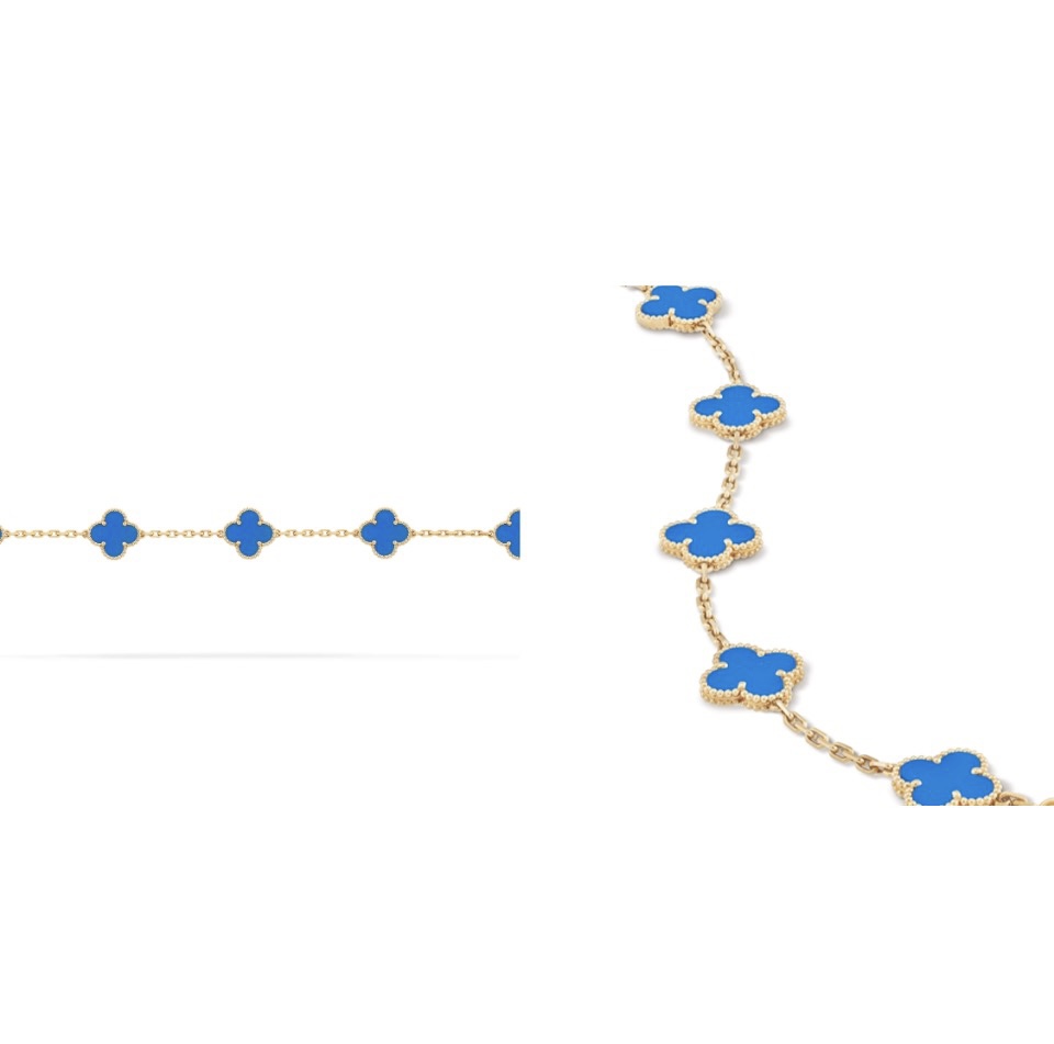 VCA Blue Turquoise Clover Bracelet Blue Five Flower