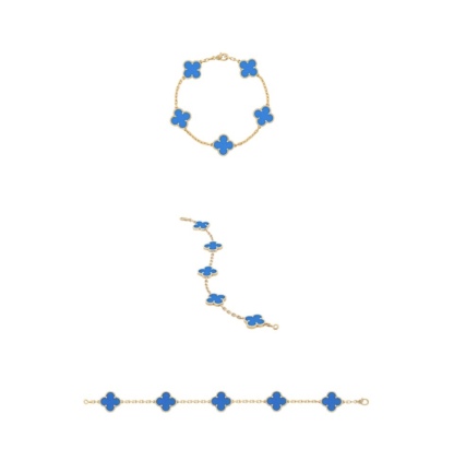 VCA Blue Turquoise Clover Bracelet Blue Five Flower