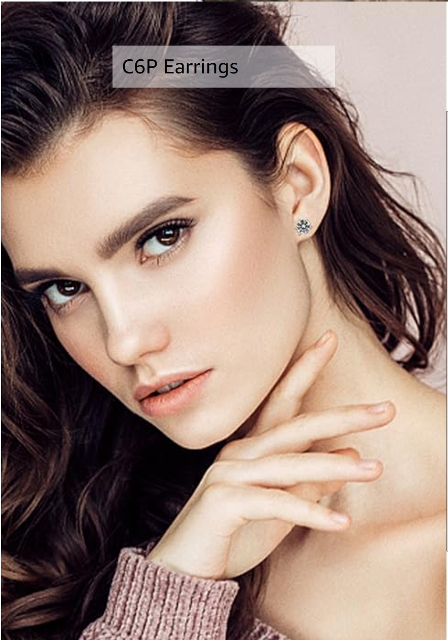 1CT sunflower Moissanite Stud Earrings, DF Color Ideal Cut Lab Created Diamond 18K White Gold Plated Earrings for Women with Certificate of Authenticity ﻿