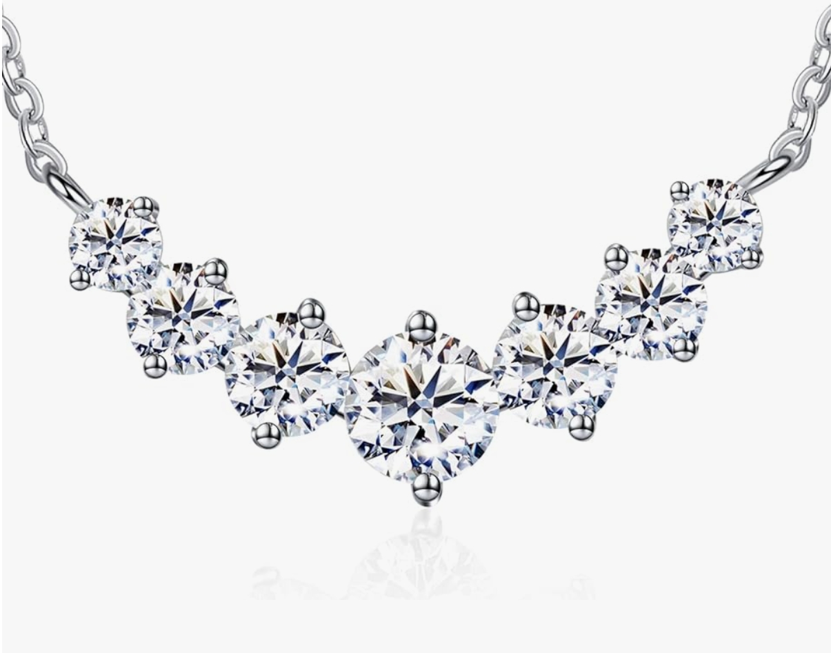 Diamond Pendant Necklaces for Women, Moissanite Necklace 0.5Ct-7.6Ct, Anniversary Birthday Gifts for Wife, Soulmate, Jewelry Gift for Women Mom Girlfriend Girls Her