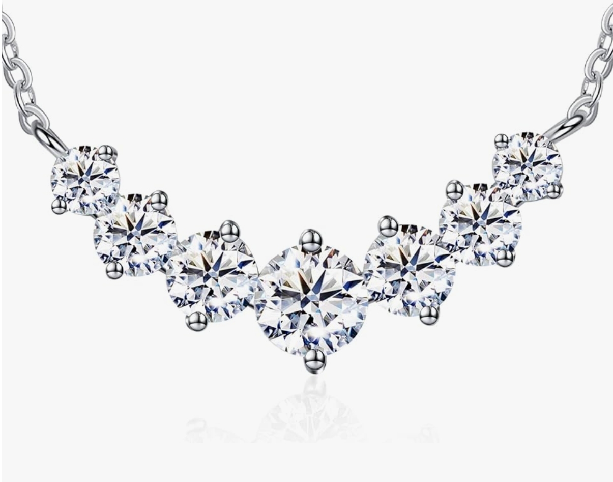 Diamond Pendant Necklaces for Women, Moissanite Necklace 0.5Ct-7.6Ct, Anniversary Birthday Gifts for Wife, Soulmate, Jewelry Gift for Women Mom Girlfriend Girls Her