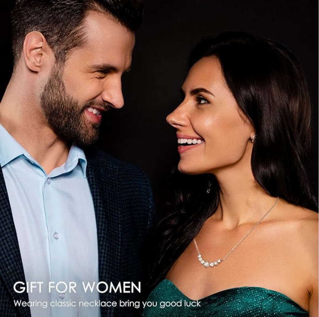 Diamond Pendant Necklaces for Women, Moissanite Necklace 0.5Ct-7.6Ct, Anniversary Birthday Gifts for Wife, Soulmate, Jewelry Gift for Women Mom Girlfriend Girls Her