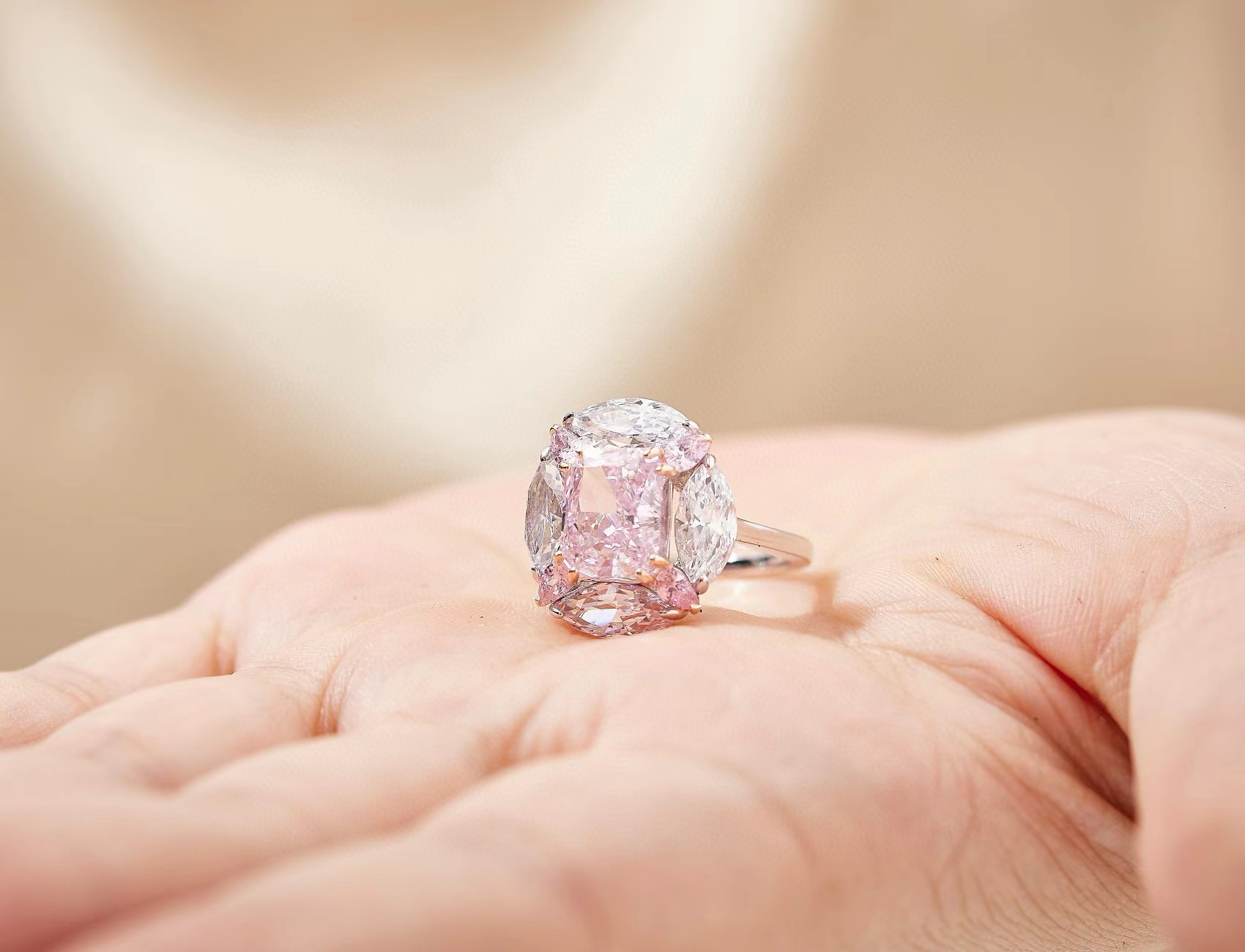 Pink Diamond Rock Sugar Ring