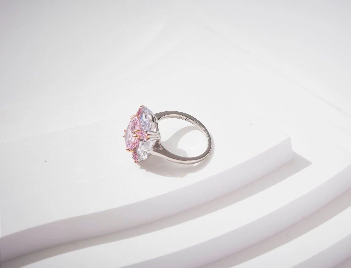 Pink Diamond Rock Sugar Ring