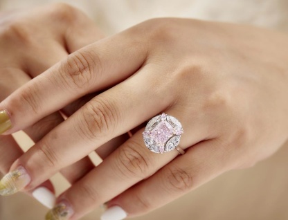 Pink Diamond Rock Sugar Ring