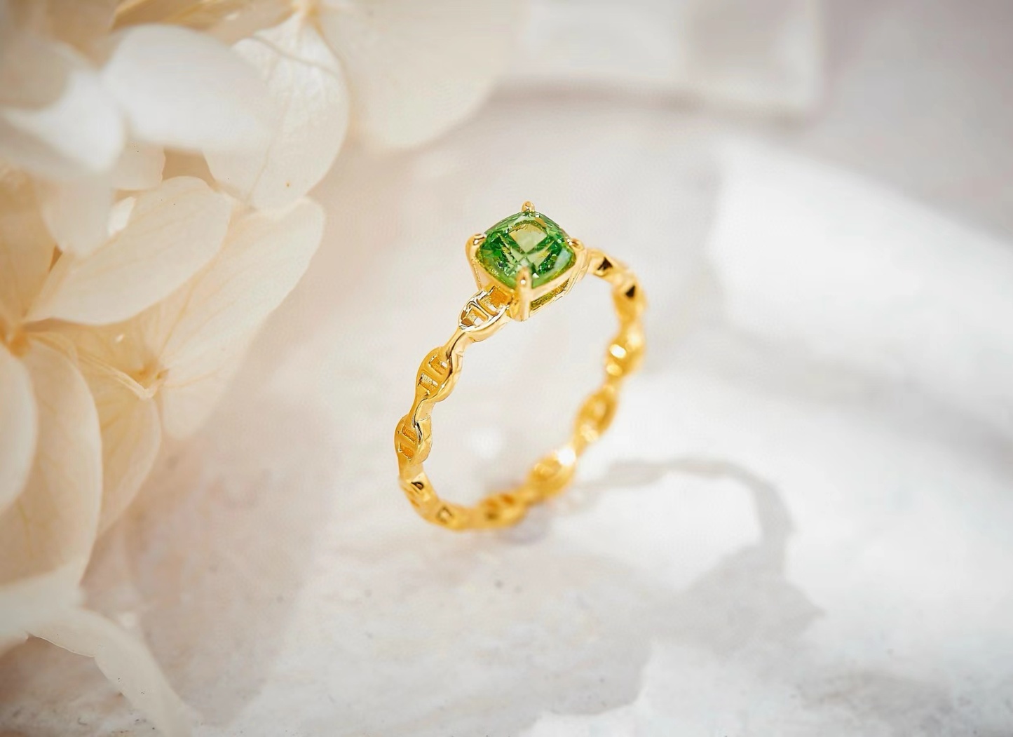 Radian emerald square diamond ring
