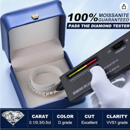  Carats Moissanite Tennis Bracelet Diamond Tennis Bracelets for Women Men 18k White Gold/Yellow Gold Plated 925 Sterling Silver Bracelet 3mm/4mm/5mm D Color VVS1 Round Cut Lab Created Moissanite Diamond Bracelet with GRA Certificate Mother's Day Gift