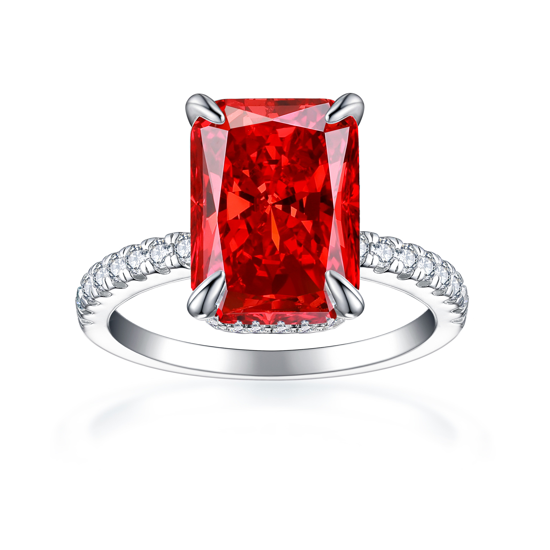 TLR23012  Hot selling S925 sterling silver 8A high carbon diamond ring for women's fireworks, ice flower cut zircon, colorful treasure ring with a sense of luxury