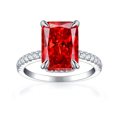 TLR23012  Hot selling S925 sterling silver 8A high carbon diamond ring for women's fireworks, ice flower cut zircon, colorful treasure ring with a sense of luxury