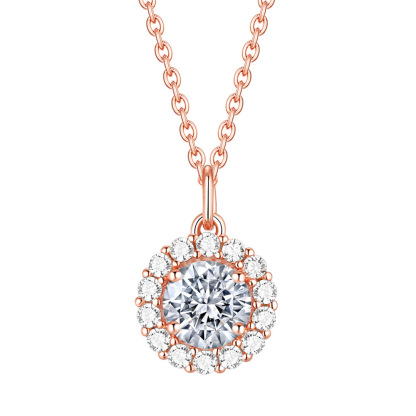 Colorful Treasure Necklace S925 Pure Silver Necklace Women's Twelfth Birthday Stone Pendant Necklace Rose Gold Non fading