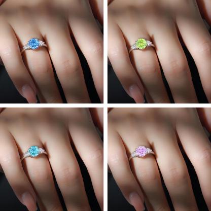 TLR23023  Hot selling S925 sterling silver inlaid high carbon diamond ring for women, pear shaped fireworks, ice flower cut zircon, colorful treasure finger