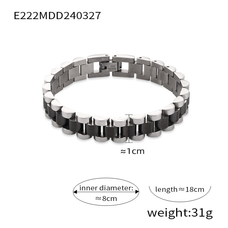 Small and trendy, cool business men's personalized jewelry, minimalist geometric watch design, titanium steel gold-plated bracelet