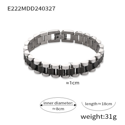 Small and trendy, cool business men's personalized jewelry, minimalist geometric watch design, titanium steel gold-plated bracelet