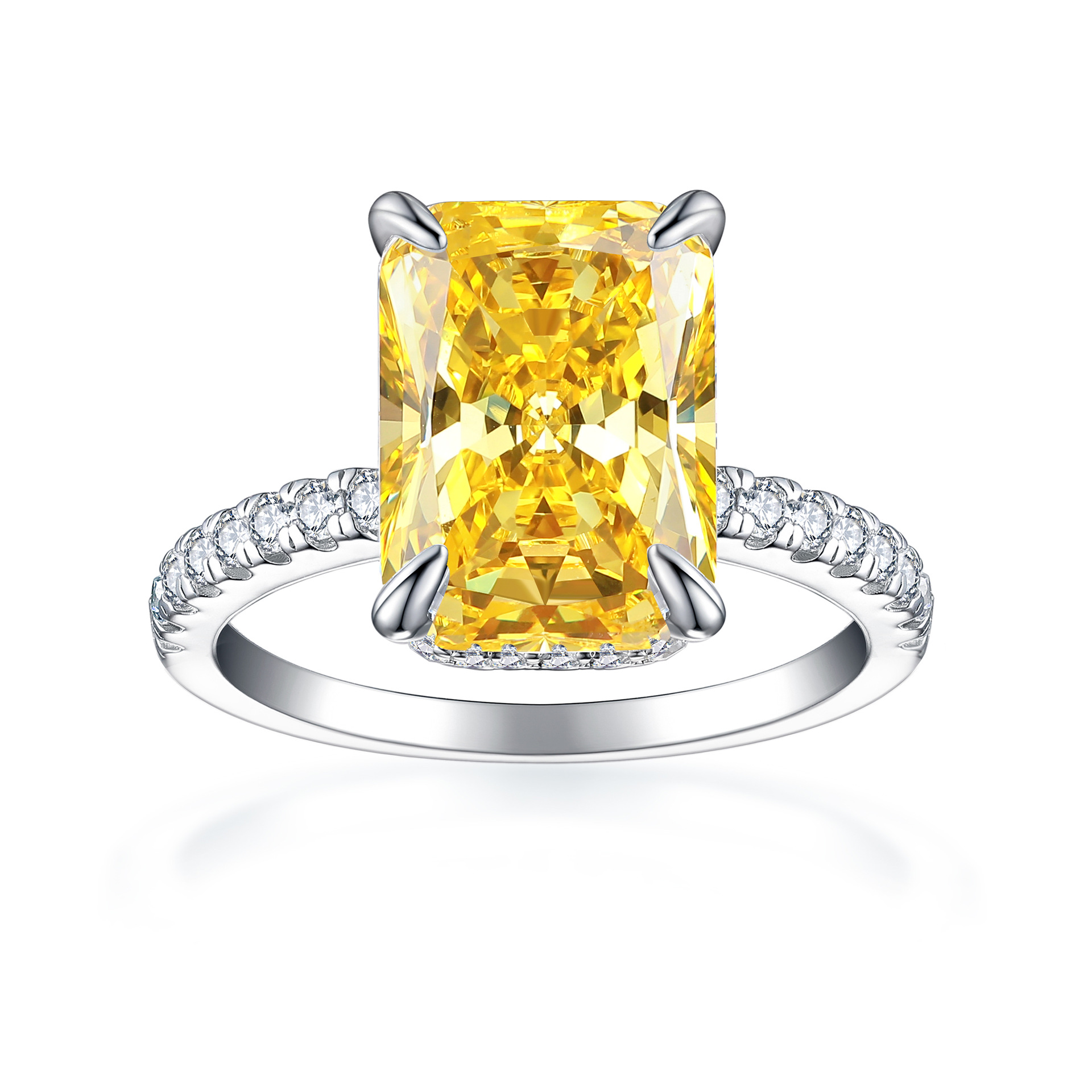 TLR23012  Hot selling S925 sterling silver 8A high carbon diamond ring for women's fireworks, ice flower cut zircon, colorful treasure ring with a sense of luxury