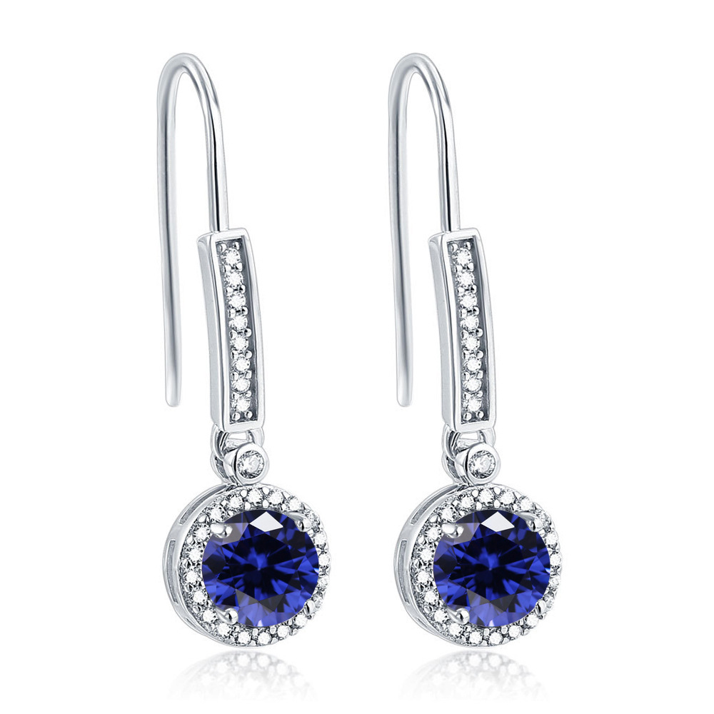 S925 Sterling Silver Earrings Fashion Colorful Treasure Earrings Women