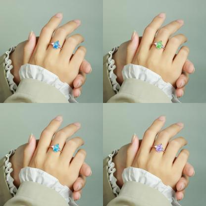 TLR23030  High end 925 sterling silver 4ct fireworks and ice flower cut water droplet shaped high carbon diamond ring for women's high-end color treasure ring