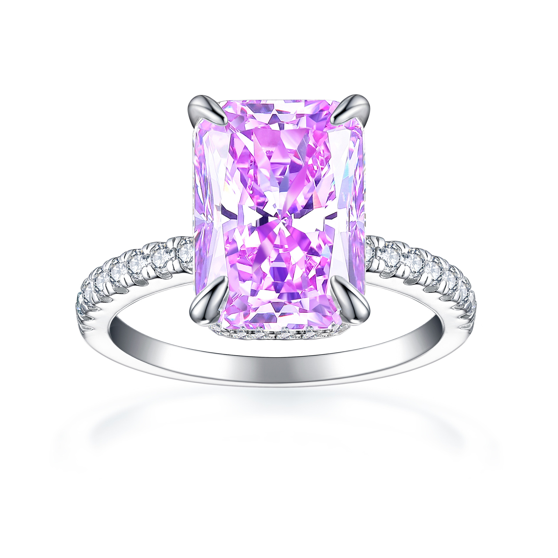 TLR23012  Hot selling S925 sterling silver 8A high carbon diamond ring for women's fireworks, ice flower cut zircon, colorful treasure ring with a sense of luxury