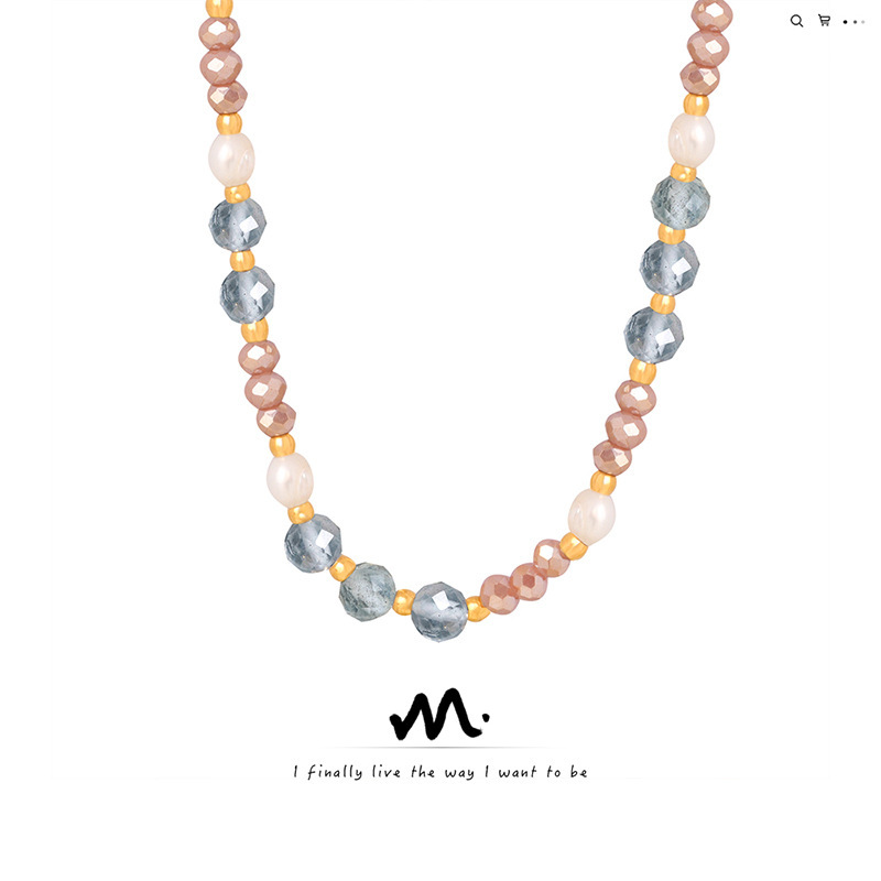 Bohemian Bead Necklace Glass Natural Stone Freshwater Pearl Bead